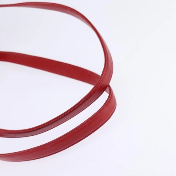 GUCCI Bamboo Shoulder Bag Leather Red Gold Auth 145209 - Picture 8 of 16